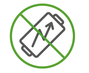 Durchgestrichene Batterie Icon